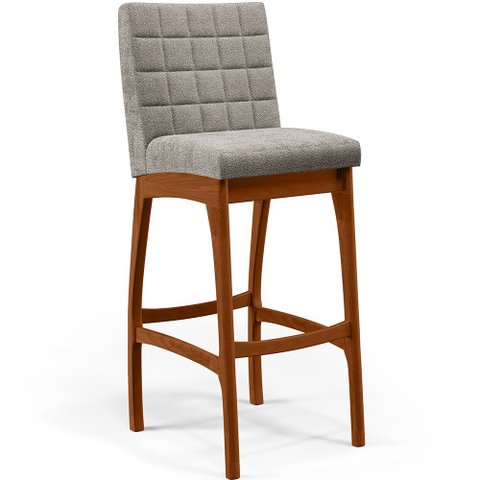 Banqueta Alta Para Cozinha Sala De Jantar Fixa Mila B04 Bouclê Bege - Lyam Decor