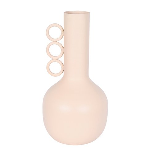 Vaso em Ferro Elos Fosco Bege 22cm