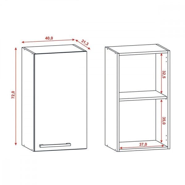 Armário Aéreo 400 1 porta Viv Concept Kit´s Paraná - 4