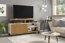Ver imagem 2 de Rack para TV Topázio Cinamomo com Off White Ripado - Móveis Bechara