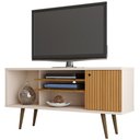 Ver imagem 3 de Rack Safira Off White com Cinamomo Ripado - Móveis Bechara