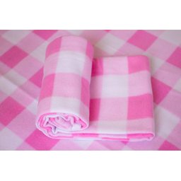 Cobertor Polar Soft Cobertores Parahyba Solteiro Xadrez Rosa Claro - 5