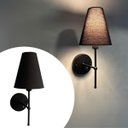 Ver imagem 3 de Arandela de Parede Clássico Alumínio Interruptor com Cúpula Tecido Algodão Ref 05