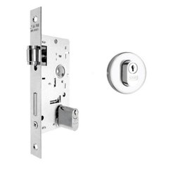 Fechadura-Rolete-Zamac-Stam-803 - roseta redonda - Cromado - 1