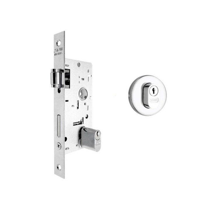 Fechadura-Rolete-Zamac-Stam-803 - roseta redonda - Cromado
