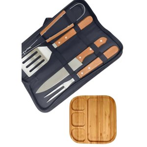 Kit Churrasco para Presente com 4 Utensílios Petisqueira