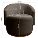 Ver imagem 4 de Kit 02 Poltrona Decorativa Orgânica Espanha para Sala Bouclê:marrom