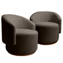 Ver imagem 2 de Kit 02 Poltrona Decorativa Orgânica Espanha para Sala Bouclê:marrom