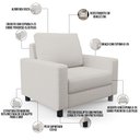 Ver imagem 4 de Poltrona Decorativa Para Sala De Estar E Recepção Malta L02 Bouclê Cru - Lyam Decor