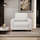 Ver imagem 2 de Poltrona Decorativa Para Sala De Estar E Recepção Malta L02 Bouclê Cru - Lyam Decor
