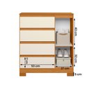 Ver imagem 3 de Cômoda Sapateira Olimpia Quarto com 4 Gavetas e 1 Porta Cinamomo/off White