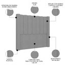 Ver imagem 3 de Cabeceira Casal Cama Box 140cm Claire I02 Veludo Cinza - Mpozenato