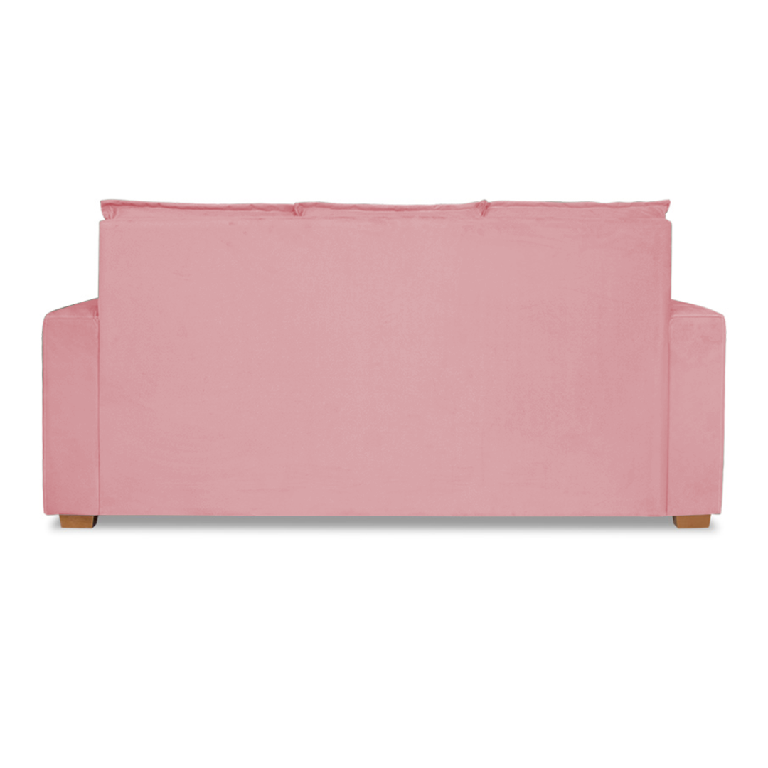 Sofá Estofado 3 Lugares para Sala de Estar Sala Denver Suede Rosa - Mb Decor - 5