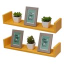 Ver imagem 1 de Kit 2 Prateleiras U 70 x 25cm Amarela Suporte Invisível