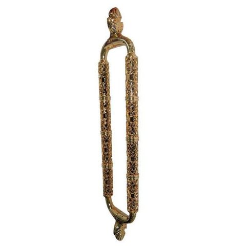 Puxador de Porta-zamac-sobrepor-italy Line-df 946 - 580 Mm - Dourado