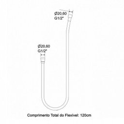 Ligação Flexível com Gatilho para Ducha Higiênica 120cm Meber Metais - 2