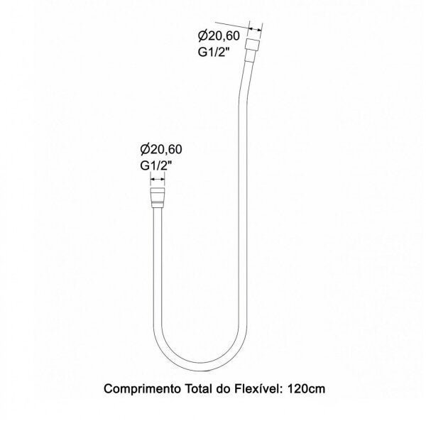Ligação Flexível para Ducha Higiênica 120cm Meber Metais - 2