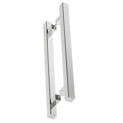 Puxador de Porta-inox-sobrepor-stam-quadrado - 400 Mm - Escovado