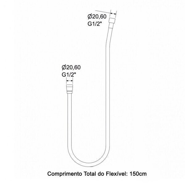 Ligação Flexível com Gatilho para Ducha Higiênica 150cm Meber Metais - 2