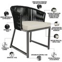 Ver imagem 3 de Cadeira Decorativa para Área Gourmet Cozinha Varanda Corda Náutica Bethari D04 Preto - Lyam Decor
