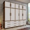 Guarda-Roupa Casal Triplex 10 Portas 12 Gavetas 100% MDF Berlim Malbec Off-White - 1