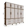 Guarda-Roupa Casal Triplex 10 Portas 12 Gavetas 100% MDF Berlim Malbec Off-White - 4