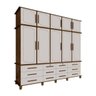 Guarda-Roupa Casal Triplex 10 Portas 12 Gavetas 100% MDF Berlim Malbec Off-White - 2