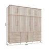 Guarda-Roupa Casal 12 Portas 6 Gavetas 5 Portas Lisboa Avelã - 4