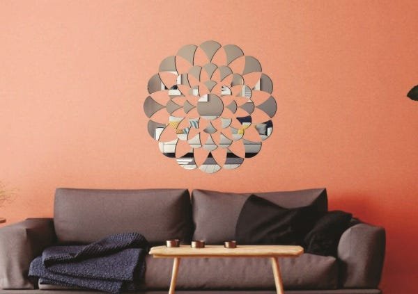 Espelho Decorativo em Acrílico Mandala 65x65 cm 41 Peças - 2