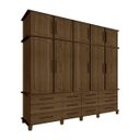 Ver imagem 2 de Guarda-Roupa Casal Triplex 10 Portas 12 Gavetas 100% MDF Berlim Amêndoa