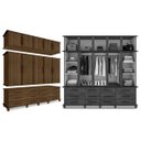 Ver imagem 3 de Guarda-Roupa Casal Triplex 10 Portas 12 Gavetas 100% MDF Berlim Amêndoa