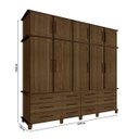 Ver imagem 4 de Guarda-Roupa Casal Triplex 10 Portas 12 Gavetas 100% MDF Berlim Amêndoa