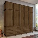 Ver imagem 1 de Guarda-Roupa Casal Triplex 10 Portas 12 Gavetas 100% MDF Berlim Amêndoa