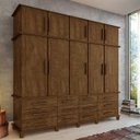 Ver imagem 1 de Guarda-Roupa Casal Triplex 10 Portas 12 Gavetas 100% MDF Berlim Malbec