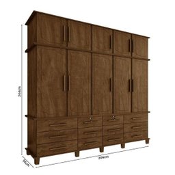 Guarda-Roupa Casal Triplex 10 Portas 12 Gavetas 100% MDF Berlim Malbec - 4 Guarda-Roupa Casal Triplex 10 Portas 12 Gavetas 100% MDF Berlim Malbec - 4