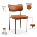 Ver imagem 4 de Cadeira Decorativa Sala de Jantar Melina Base Arena L02 Couríssimo Camel - Lyam Decor