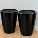 Ver imagem 3 de Vaso de Fibra de Vidro Roma P 50cm Decorativo Preto