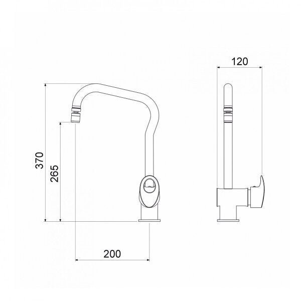 Misturador Monocomando para Cozinha Bica Móvel 7004 Angra C62 Meber Metais - 3