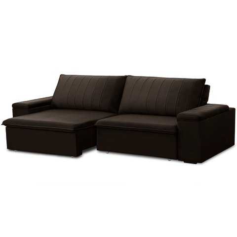 Sofá 3 Lugares Retrátil Reclinável para Sala 245cm Malfati F04 Veludo Marrom Escuro - Lyam Decor
