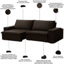 Ver imagem 4 de Sofá 3 Lugares Retrátil Reclinável para Sala 245cm Malfati F04 Veludo Marrom Escuro - Lyam Decor