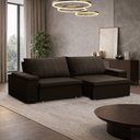 Ver imagem 3 de Sofá 3 Lugares Retrátil Reclinável para Sala 245cm Malfati F04 Veludo Marrom Escuro - Lyam Decor