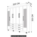 Ver imagem 4 de Guarda Roupa Casal 223cm com Espelho Rick Nature/champanhe V02 - Mpozenato