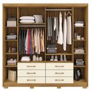 Ver imagem 5 de Guarda Roupa Casal 223cm com Espelho Rick Nature/champanhe V02 - Mpozenato