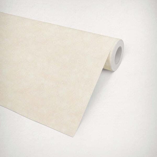 Papel de Parede Non-woven Estampado Impermeável Quarto Sala Bege - 3
