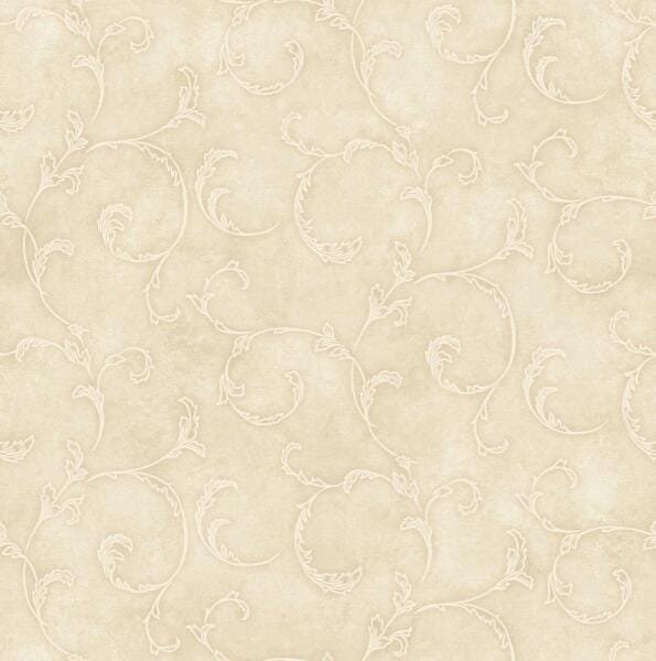 Papel de Parede Non-woven Estampado Impermeável Quarto Sala Bege - 1