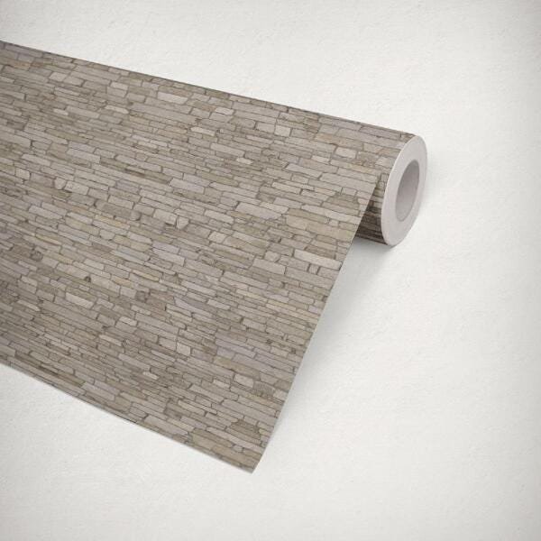 Papel de Parede Non-woven Lavável Durável Estampa Pedras Marrom - 6