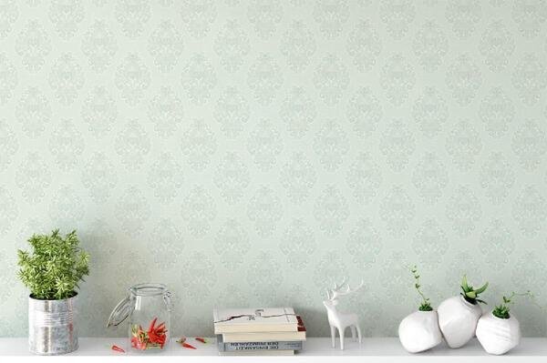 Papel de Parede Vinilico Estampado Lavável Durável Quarto Gelo - 8