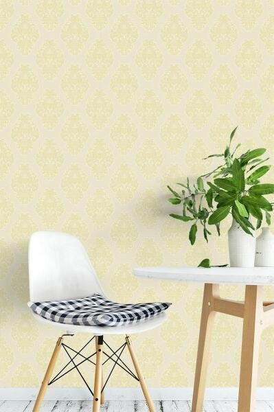 Papel de Parede Vinilico Estampado Lavável Durável Quarto Gelo - 5