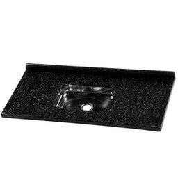 Pia de Cozinha Roralit Granitado com Cuba em Inox 120x55cm Preto - 1