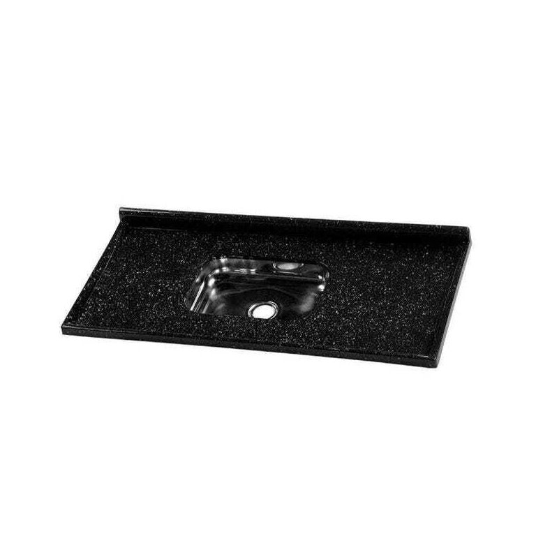Pia de Cozinha Roralit Granitado com Cuba em Inox 120x55cm Preto